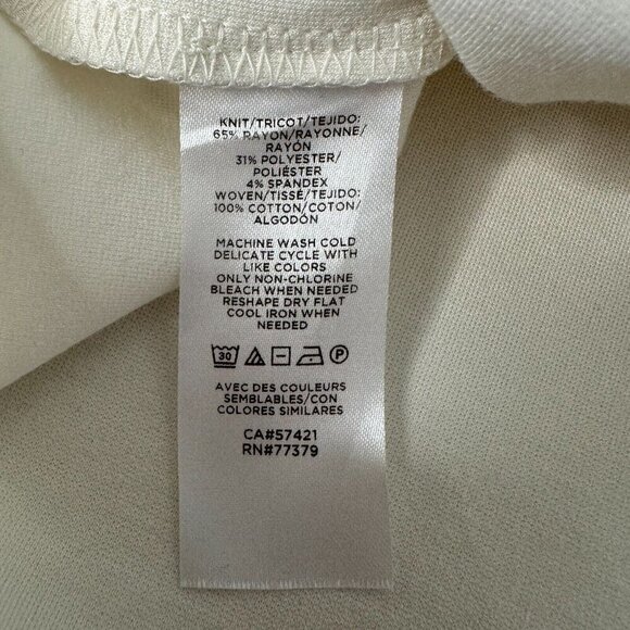 Cottagecore Ann Taylor Top Ruffle Eyelet Size M Ivory - Picture 8 of 9